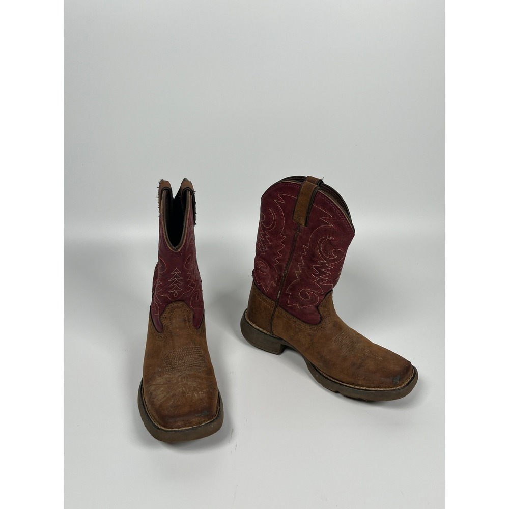 Durango Cowboy Boots Kids 1M Brown Red Western Rodeo Country Ranch Chore Boots
